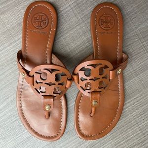 Tory Burch Miller Sandals in Vintage Vachetta Leather Size 8.5